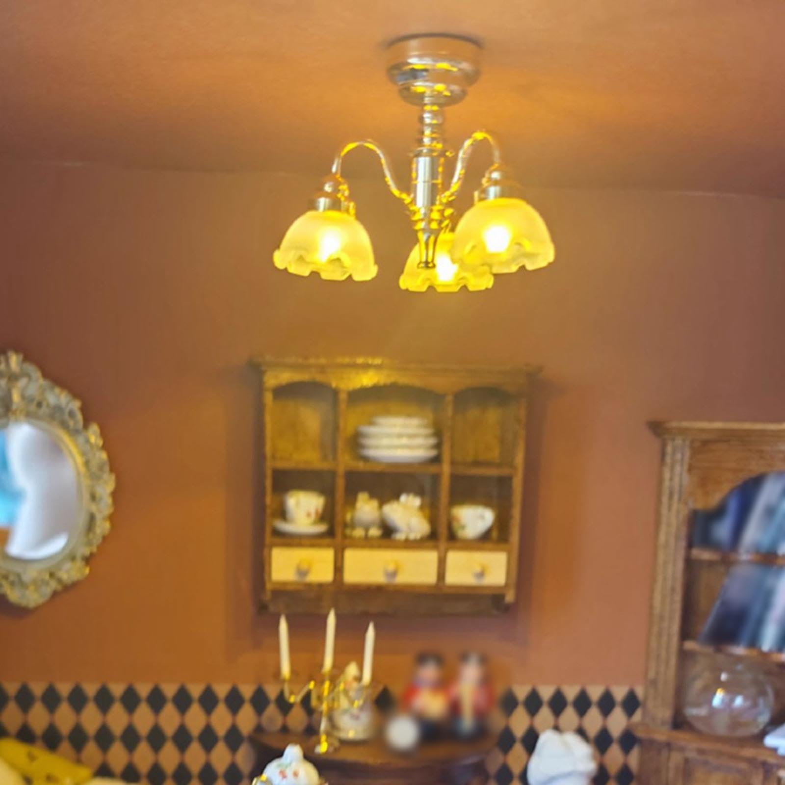Mini Lámpara de Techo, Accesorio Decorativo para Casa de Muñecas