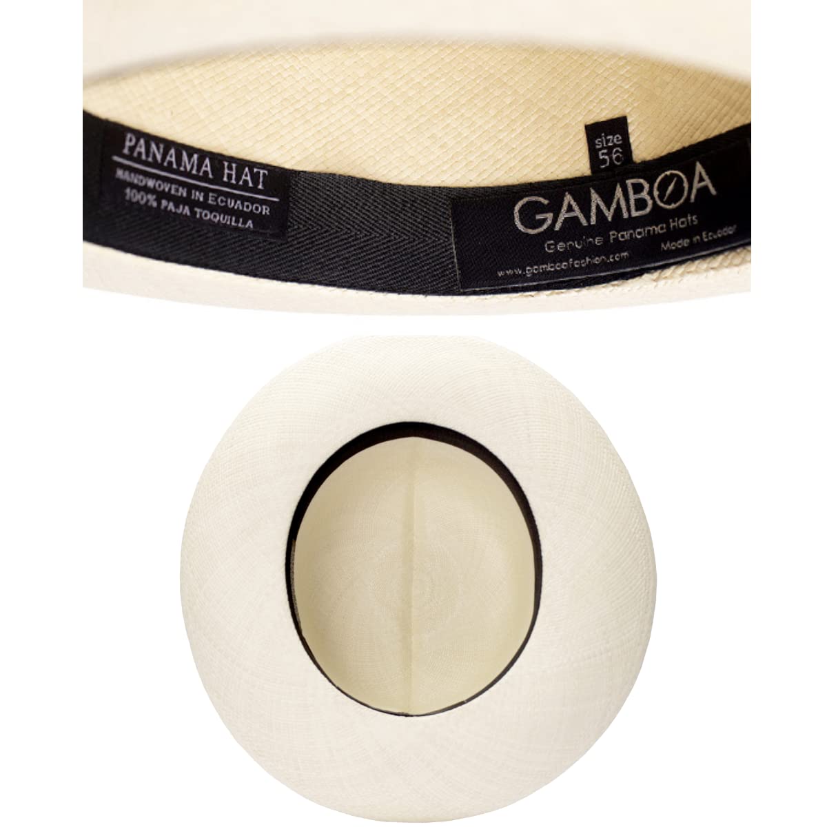 Gamboa Originale Cappello Panama Tesa Larga Cappelli di Paglia Uomo e Donna Protezione Solare UPF 50+