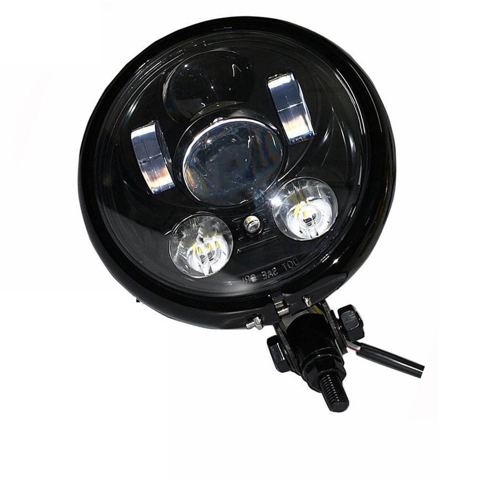 Phare LED pour moto Harley avec support 10mm et boîtier compact de 5.75 pouces