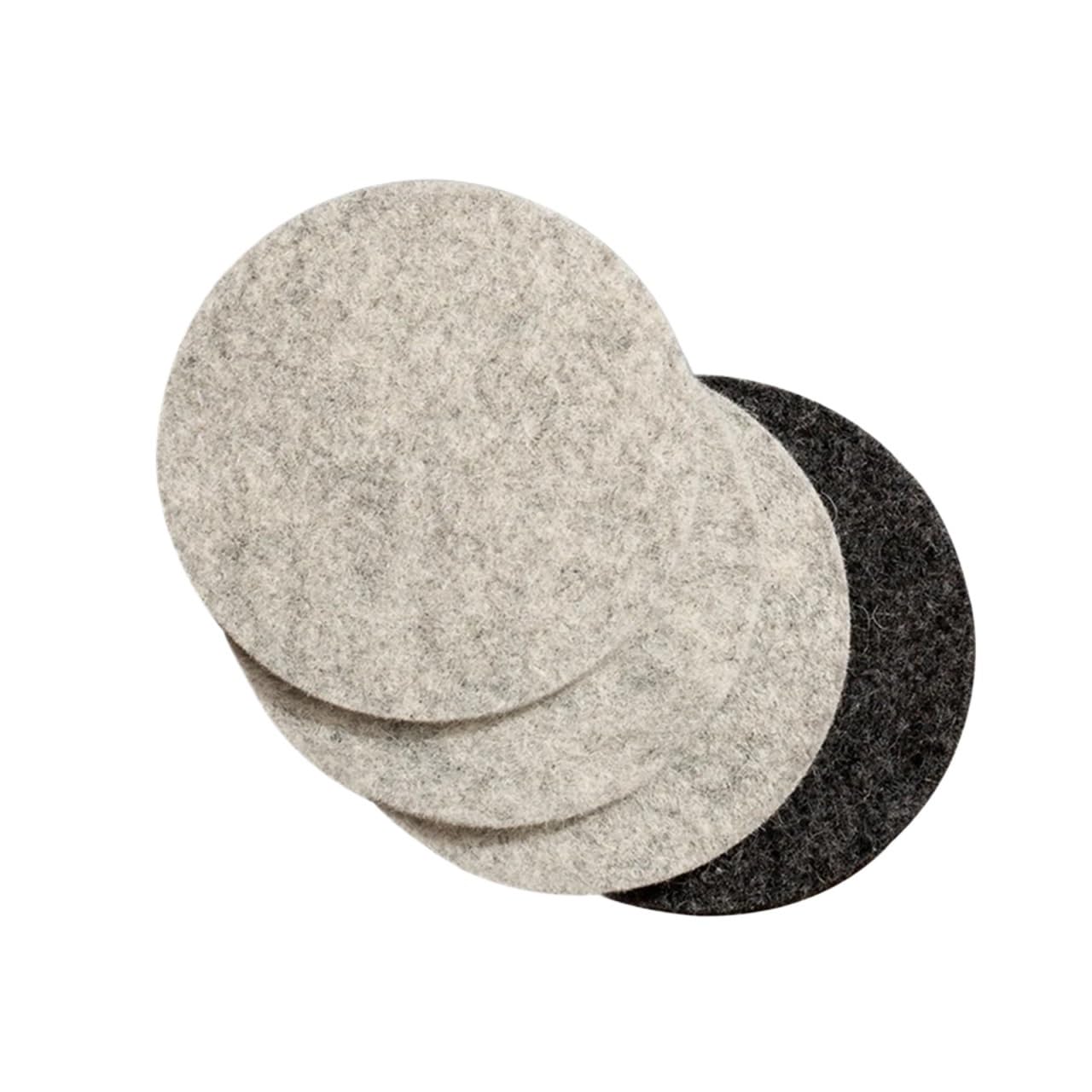 Almohadilla Aislante para Vajilla Juego de 4 Posavasos de Fieltro de Lana con Almohadillas aislantes for Tazas de Agua, Almohadilla de Lana Que Absorbe el Agua for vajilla(Cold Gray)