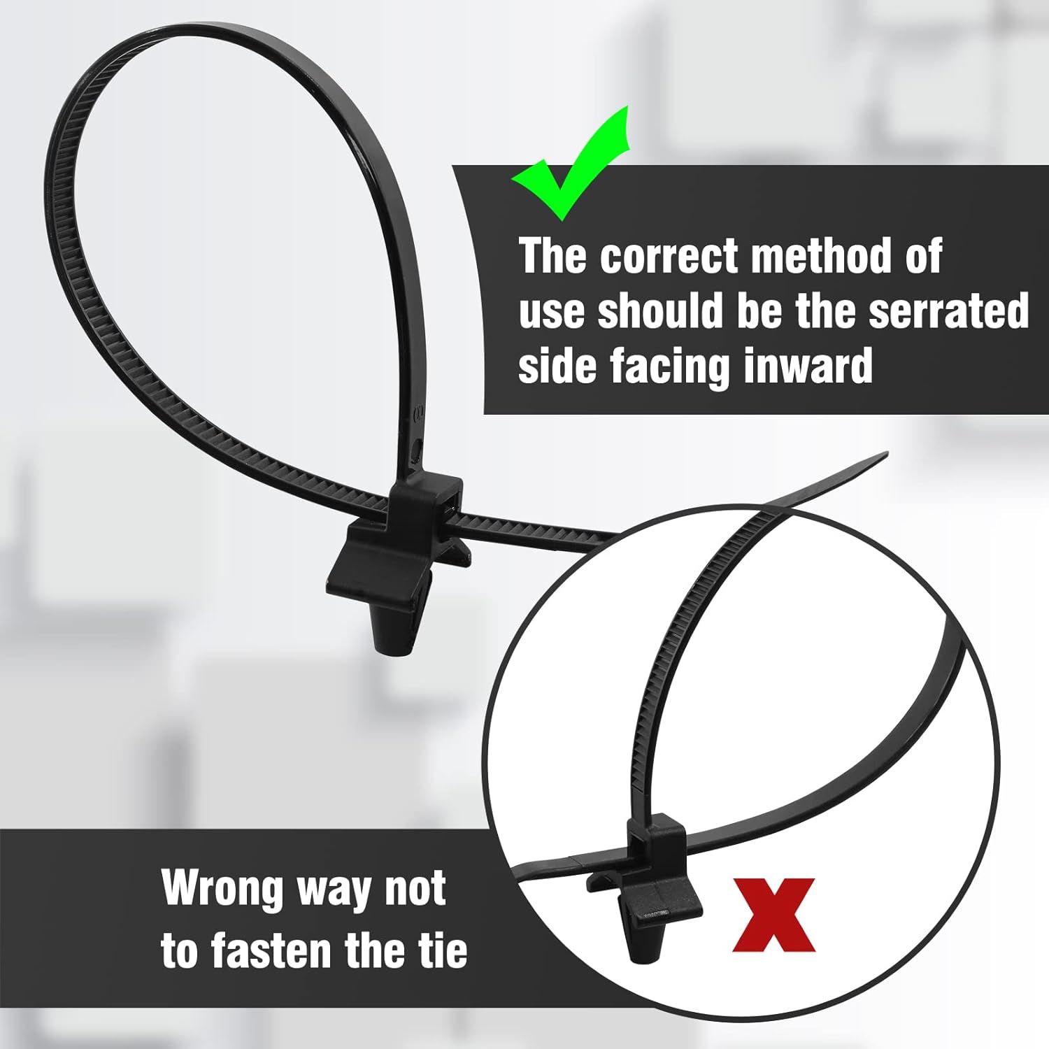 Piutouyar 50 Pcs Black Nylon Push Mount Cable Zip Tie,120mm / 4.7Inch Arrow Push Mount Cable Ties, Multi-Purpose Self-locking Wire Wrap Strap