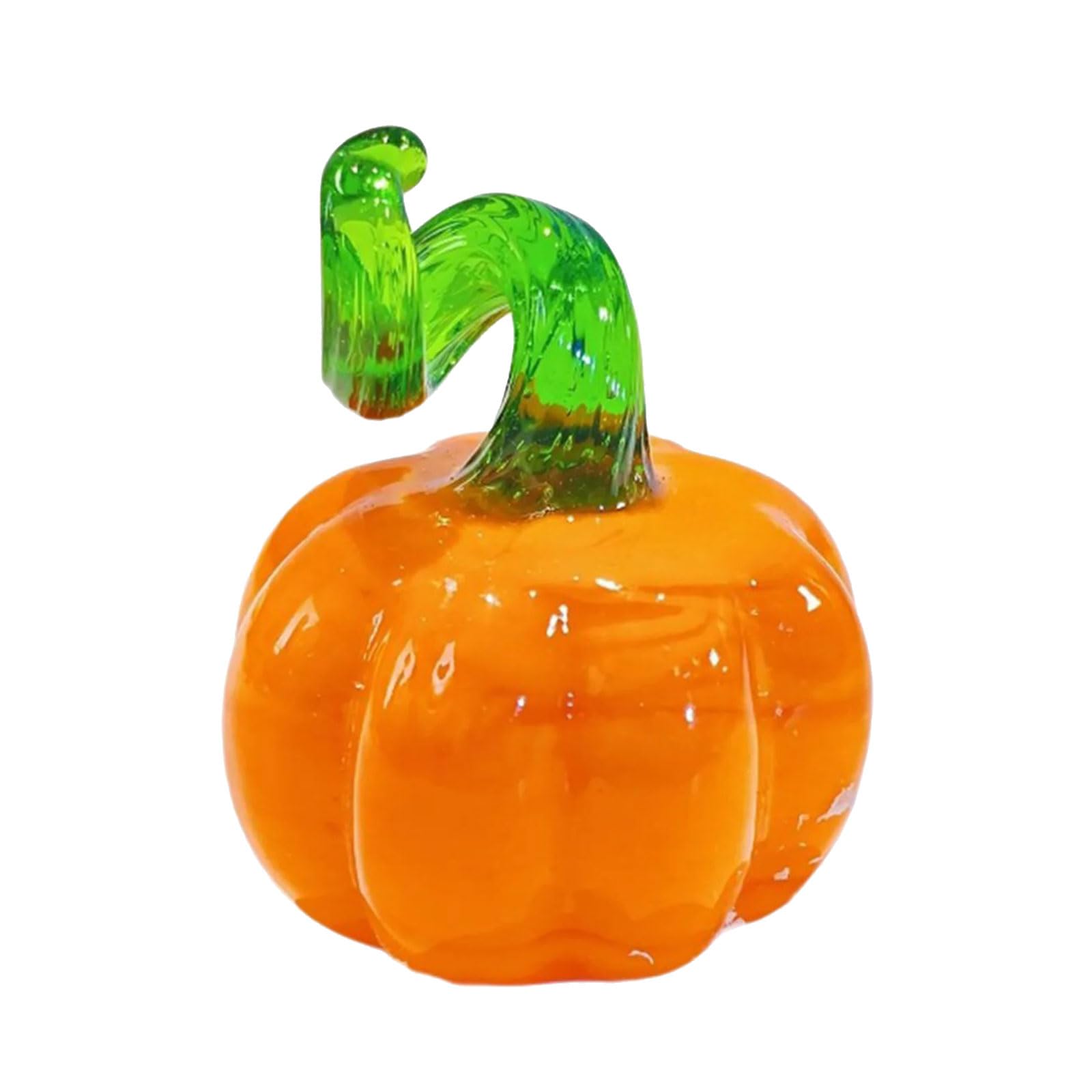 ZBIianxer Transparency Glass Halloween Pumpkin Sculpture Decorative Piece for Shelf Centerpieces Display Ornament Glass Pumpkin Ornament