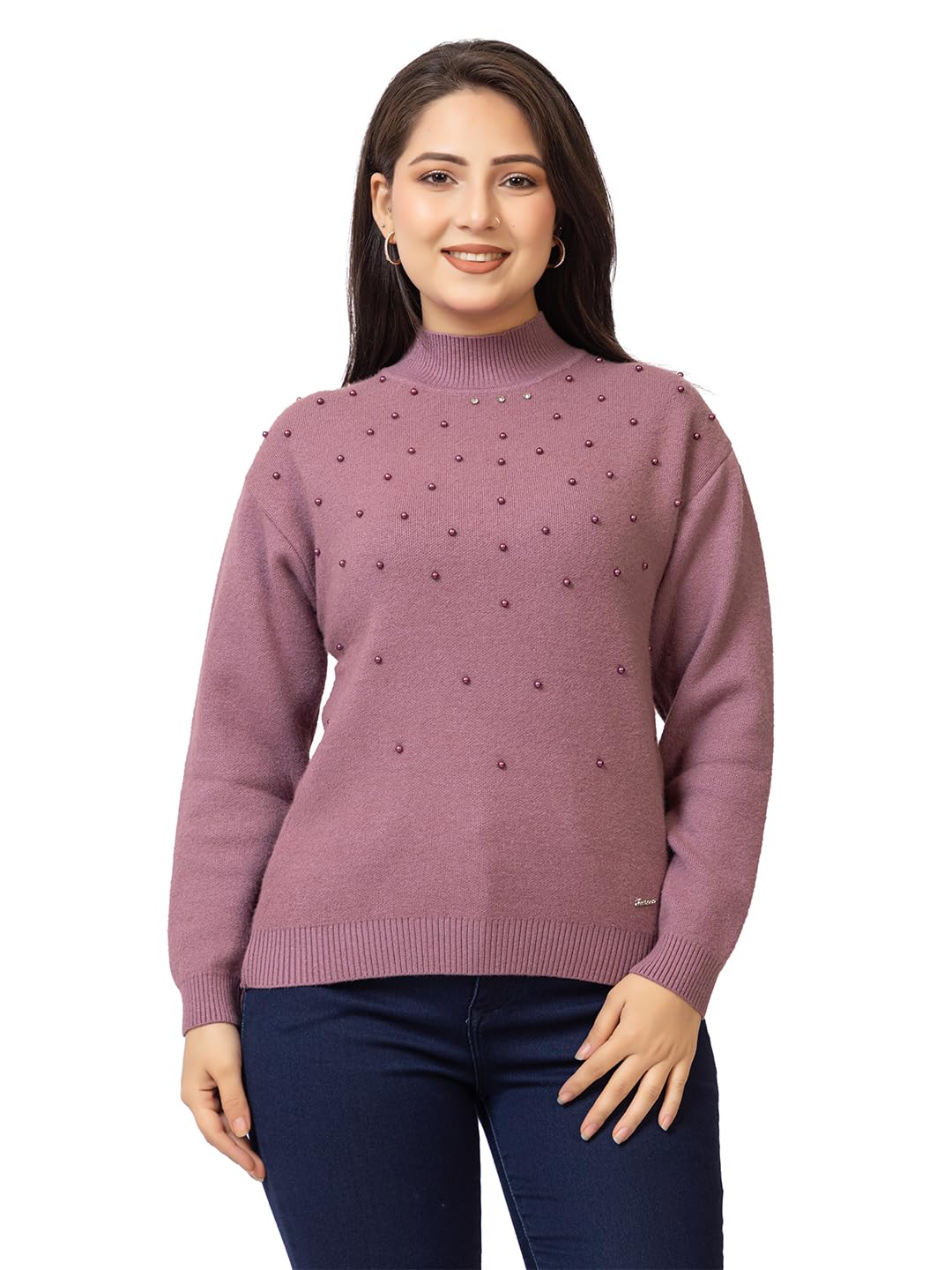 lasoon Women’s Winterwear Top | Elegant Pearl-Embellished Knitted Sweater-picture-19