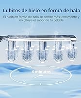 Vista 3 de COWSAR Máquina de hielo de encimera, máquina de hielo portátil con autolimpieza, 26.5 libras/24 horas, 9 cubos de hielo tipo bala en 6 minutos