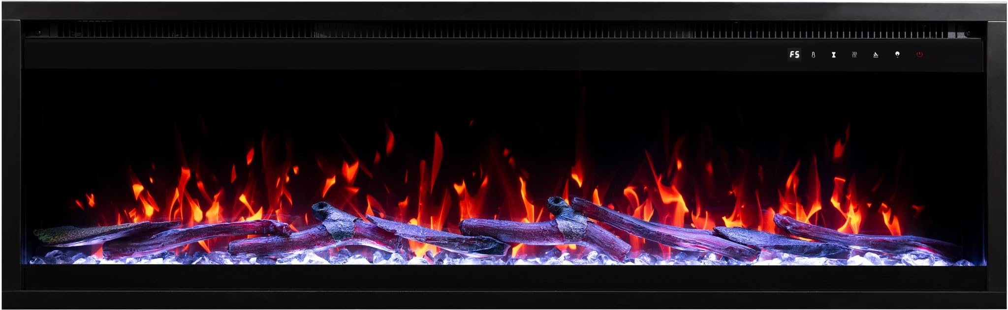 Camino elettrico a parete/incasso Aflamo Royal PRO, elegante camino elettrico a parete/incasso con effetto fiamma 3D, funzione riscaldamento, perfetto per il soggiorno(120x38x16)