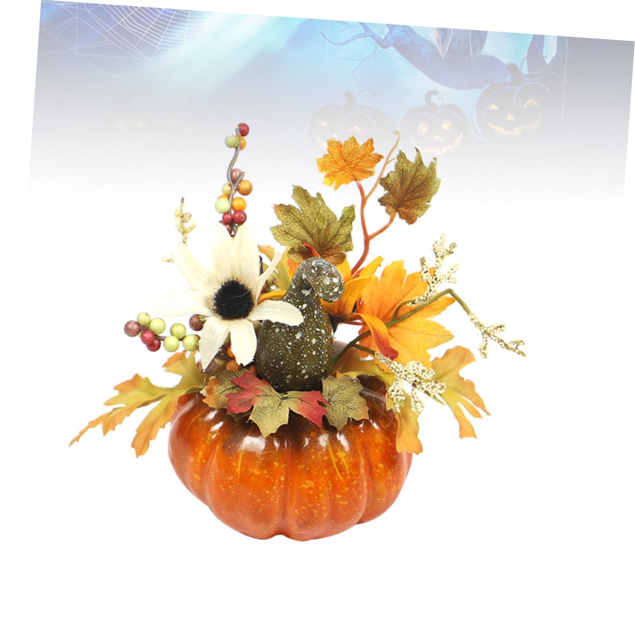 OUNONA 5 STK künstliche Pflanzen im freien Thanksgiving-Tische Mittelstücke Halloween Dekoration Halloween-Dekoration Wohnkultur Pflanzendekor Kürbis-Ahornblatt- Kürbisse