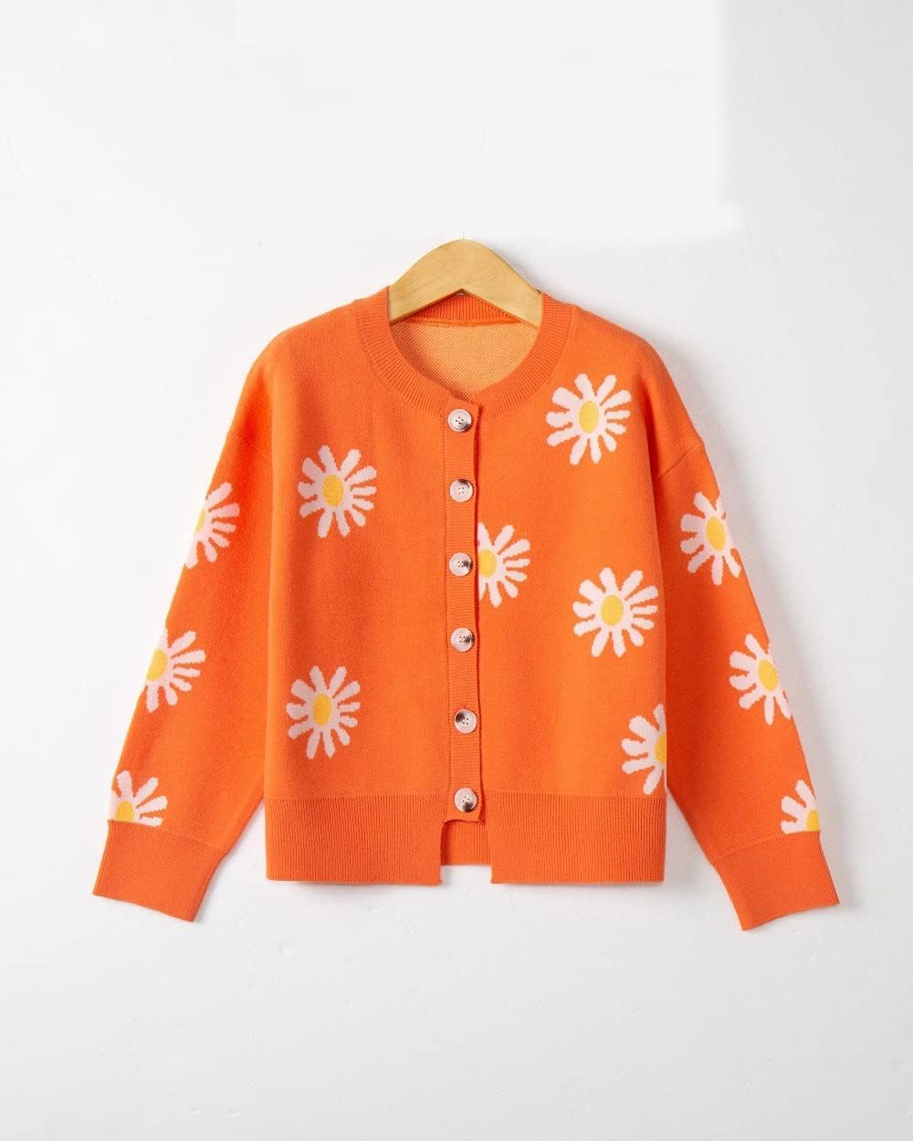 Daisy Cardigan Sweaters Womens Long Sleeve Flower Sweater Coat Aesthetic 90s Button Down Open Front Cardigan Jacket