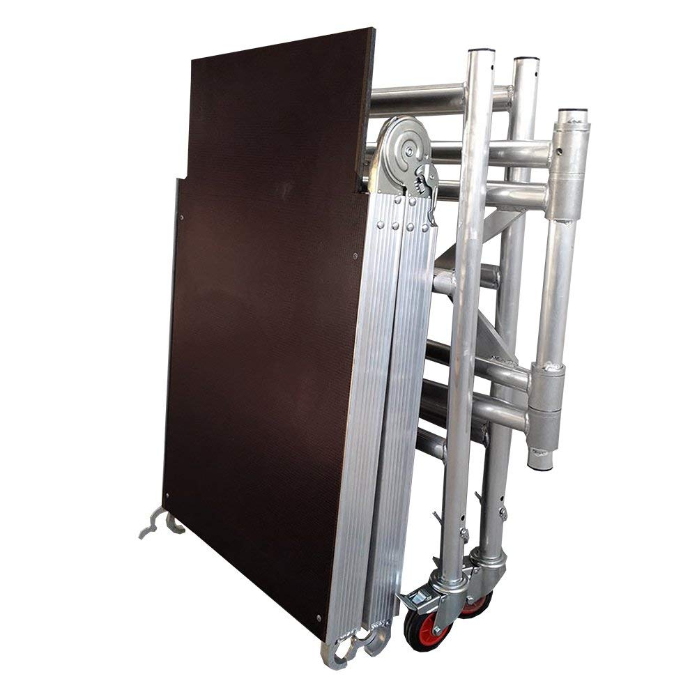 Alumexx Eco Line Quicky - Fahrgerüst - Klappgerüst - Zusammenklappbare Plattform - Zimmergerüst - Innengerüst - 3 Ebenen - Arbeitshöhe 2.30 - 2.60 - 2.90m