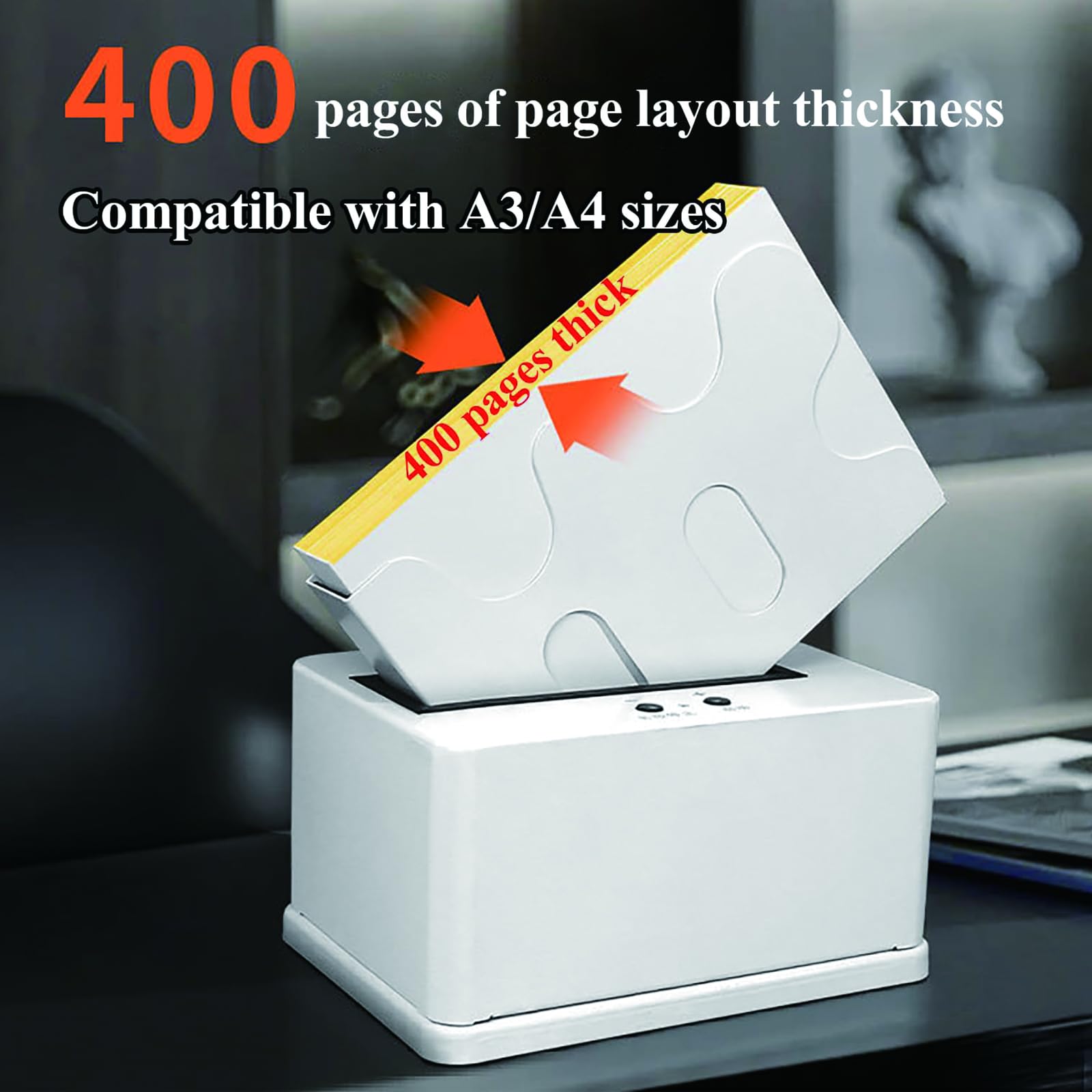 Paper Jogger automatico, smistatore ad alta velocità da 400 fogli, organizzazione rapida in 15 secondi, macchina di allineamento antistatica per fogli A4/A3, ideale per ufficio e stampa