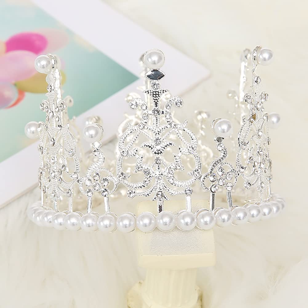 12 Pezzi Mini Torta di Compleanno Topper con Decorazione Perle Piccola