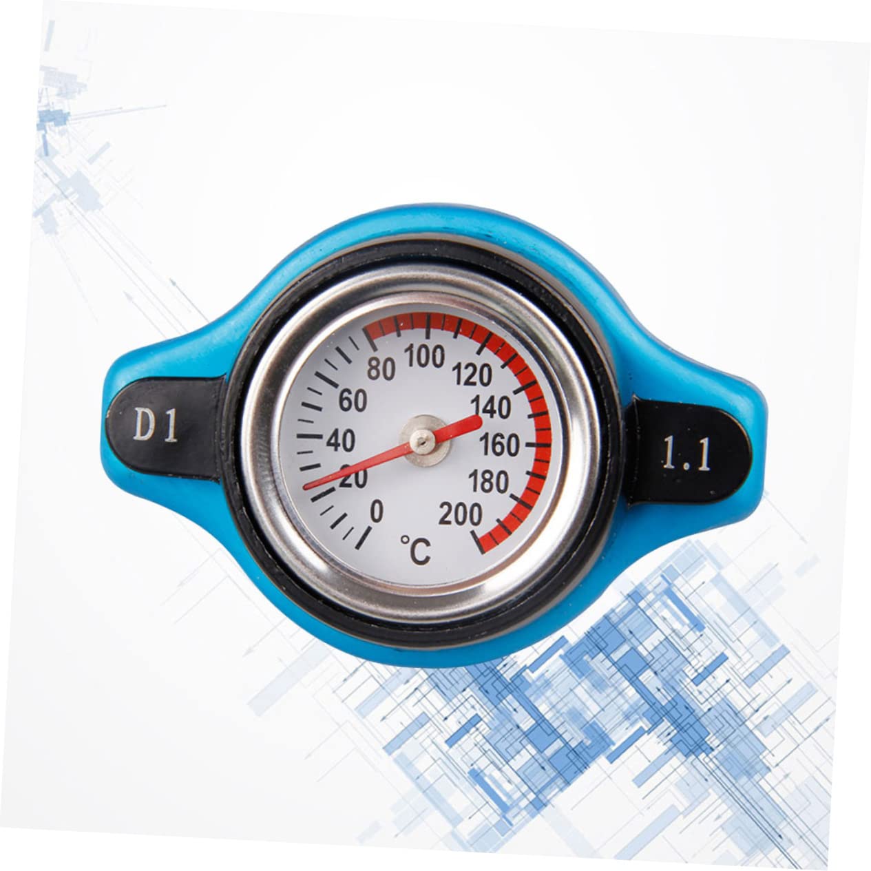 ULTECHNOVO 3pièces Couvercle De Réservoir Eau Avec Jauge De Température Capuchon Thermostatique Pour Radiateur De Voiture Bar Petite Tête