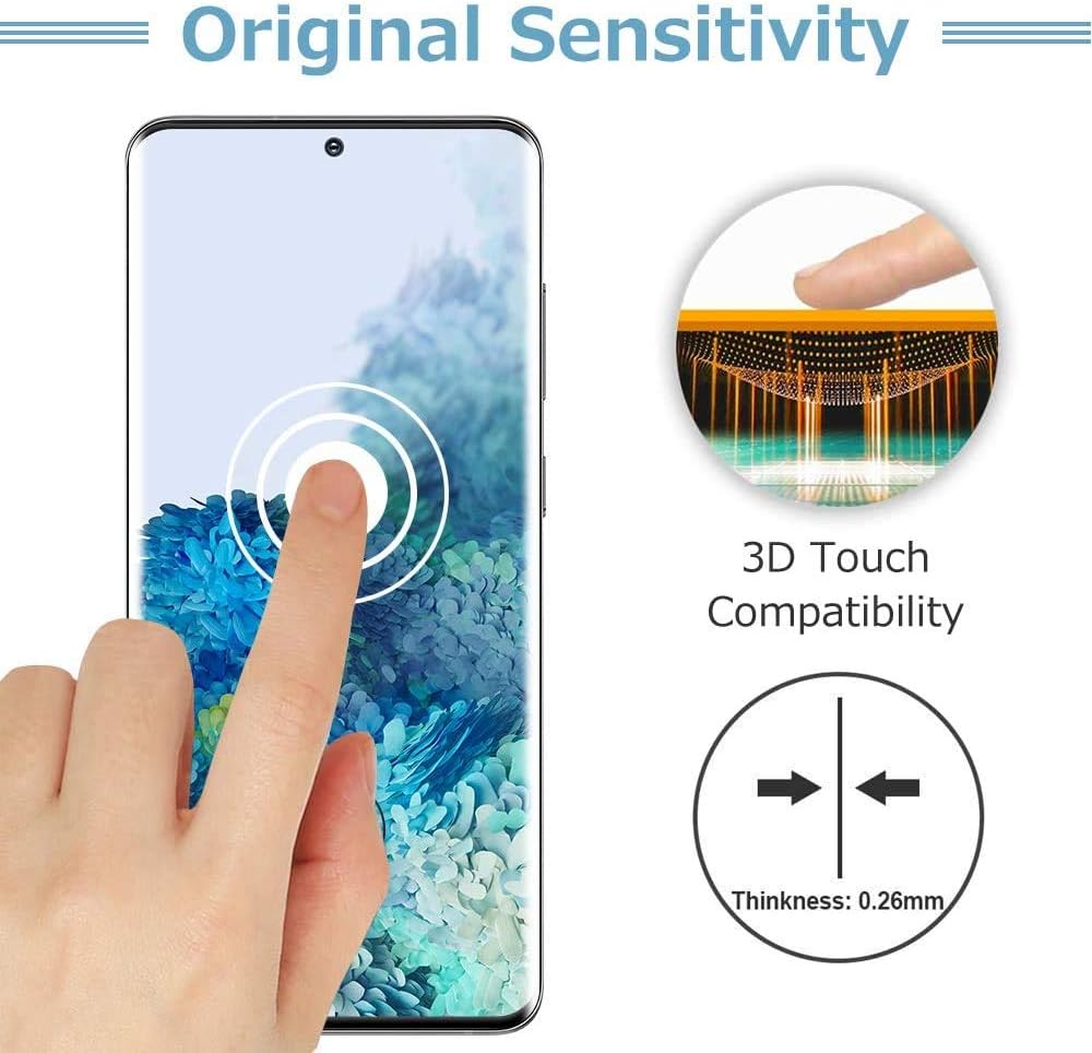 Galaxy S20 Plus Screen Protector [2 Pack], S20 Plus Tempered Glass [3D Curved] [Case Friendly] [9H Hardness] [Easy Installation] Screen Protective Film for Samsung Galaxy S20 Plus