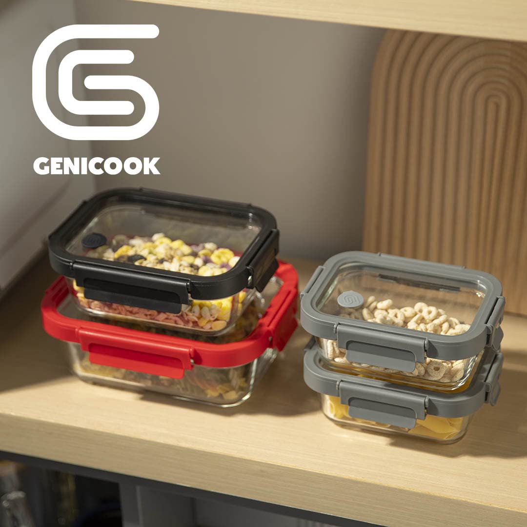 GC GENICOOK Recipientes De Vidrio Para Almacenamiento De Alimentos Con
