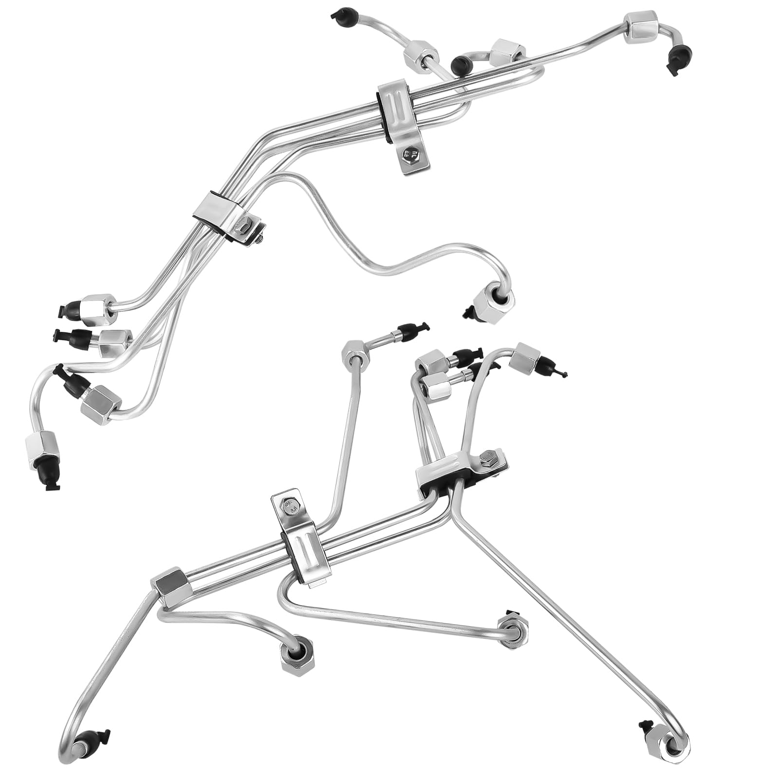 MuHize 8PCS Stainless Steel Fuel Injection Lines - Direct Fit for Ford F150 F250 F350 F450 F550 1983-1994 6.9L/7.3L IDI Diesel, DE8TZ-9A555A