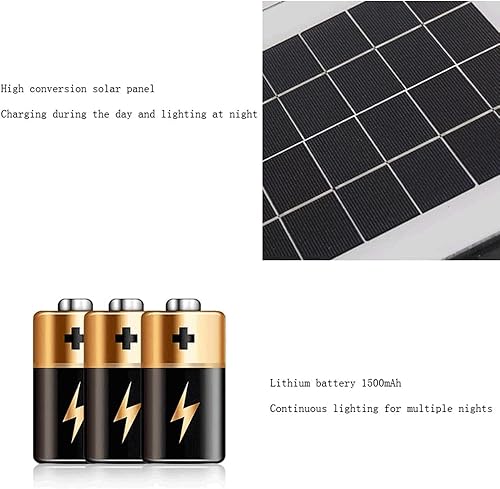 Miniatura 6 de ZEELYDE Luces de poste al aire libre, luz solar de pilar cuadrada de acero inoxidable imitación mármol sombra lámpara de pilar al aire libre