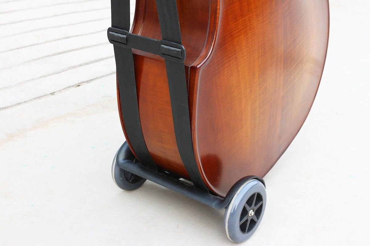 Kontrabasswagen, Bassrad, alternativer Transport, Trage-Saite, Bass-Wagen (schwarz)