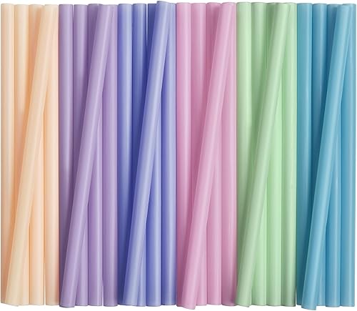 ALINK 50 popotes de plástico jumbo, popotes desechables de varios colores anchos para batidos, Boba, té de burbujas, perlas de tapioca, 8.5 pulgadas