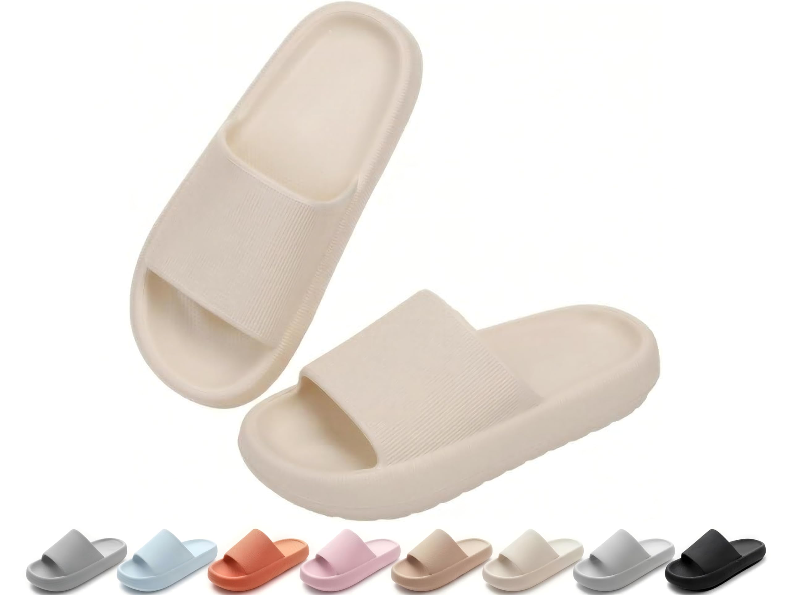 Ankis Badelatschen Damen & Herren,Badeschlappen & Schlappen Damen, Weiche Hausschuhe, Wolkenschuhe, Rutschfeste Badesandalen für Dusche Pool Strand & Sauna, Hausschuhe Damen