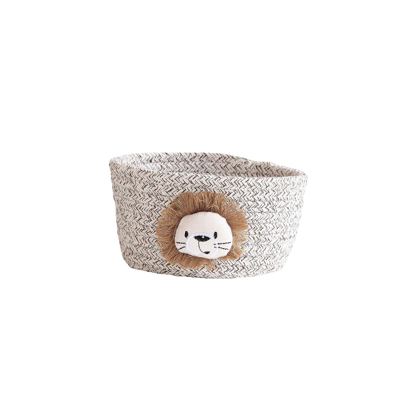 JINGYAN Storage Boxes Animal Handmade Cotton Rope Woven Storage Basket Toy Desktop Box Sundries(C)