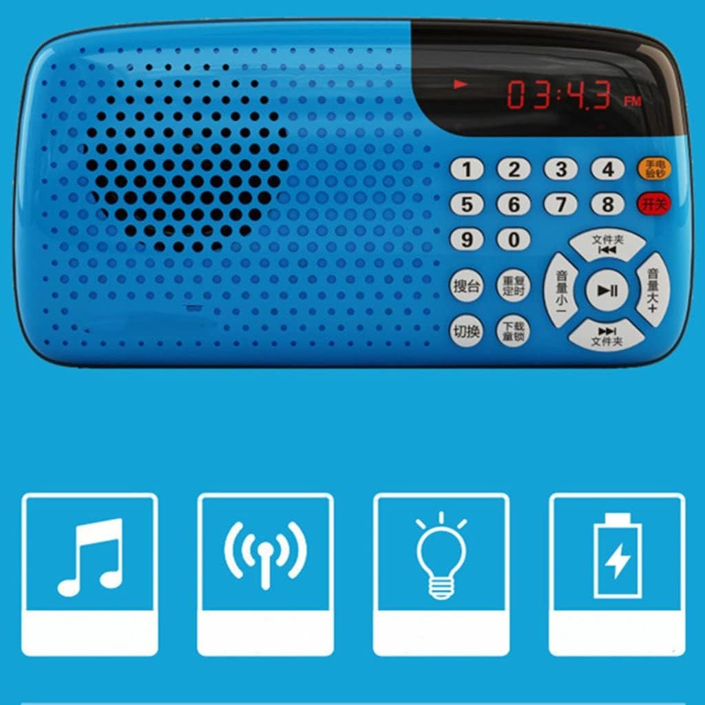 Portable Radio Mini Stereo LED Display Auditorium Large Speakers for Old Man Morning Exercise