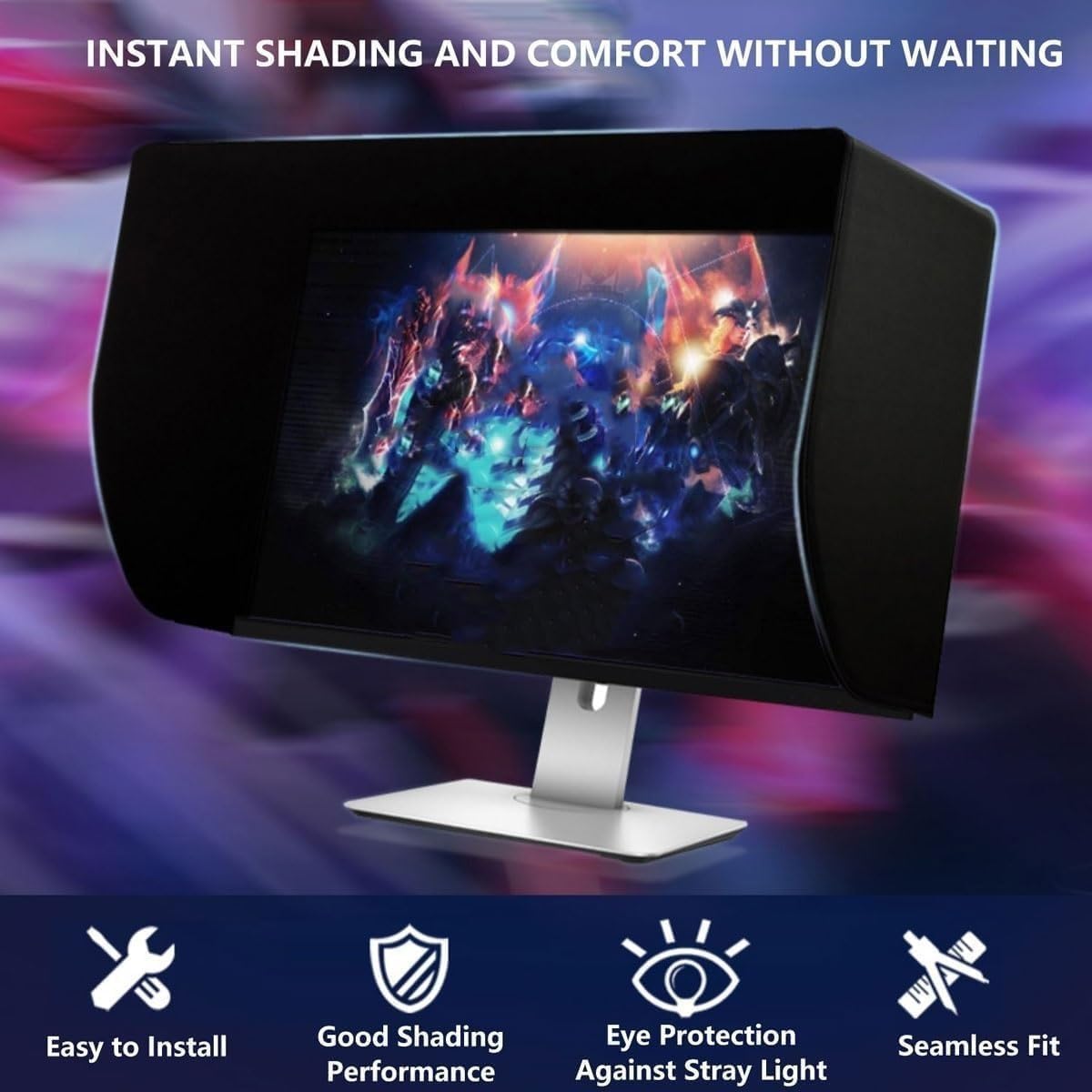 Paraluce Per Schermo Di Computer Desktop Da 32 Pollici, Parasole Per Monitor, Protezione Dai Riflessi Del Sole, Ombreggiatura Per Computer, Che Offre Privacy E Protezione, Per Ufficio E Giochi.