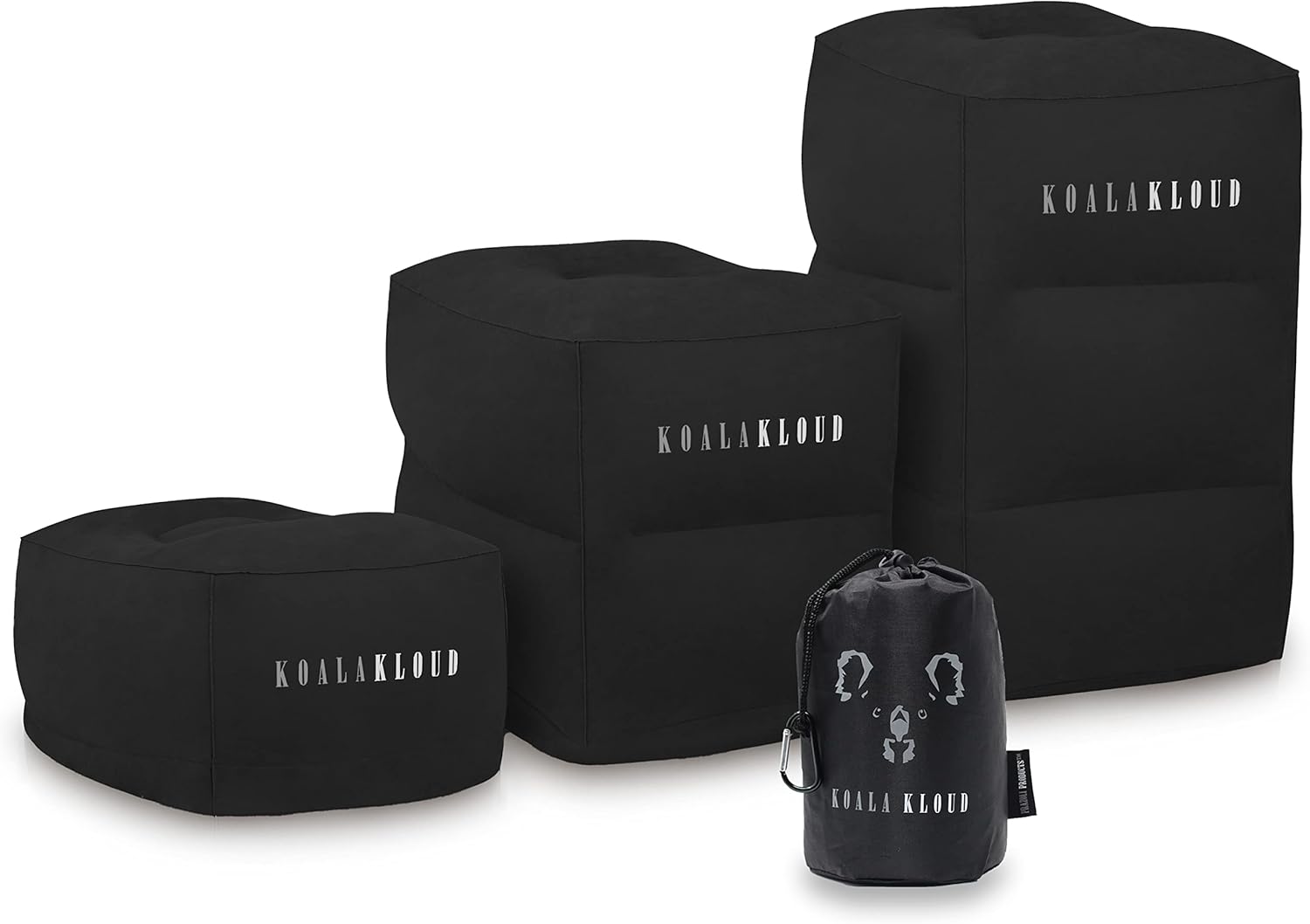 Koala Kloud 3 Height Travel Foot Rest Black Inflatable Foot Rest