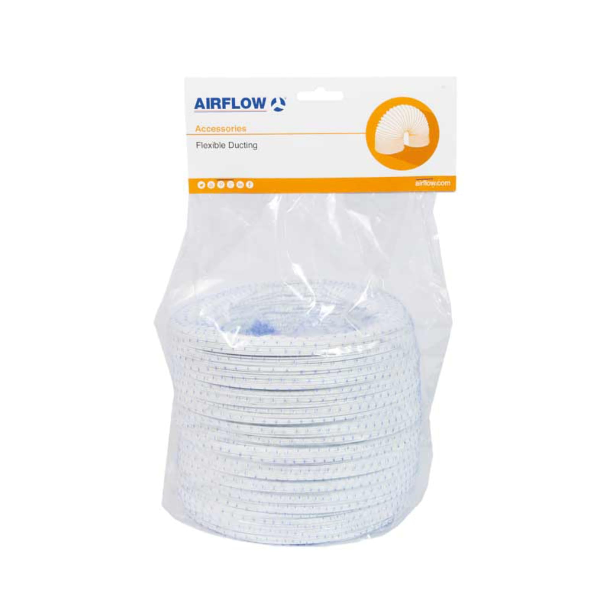 Airflow Ø150mm x 3M PVC Flexible Ducting Hose - Tumble Dryer Vent Hose, Flexible Ducting for Extractor Fans, Cooker Hoods & Hydroponics