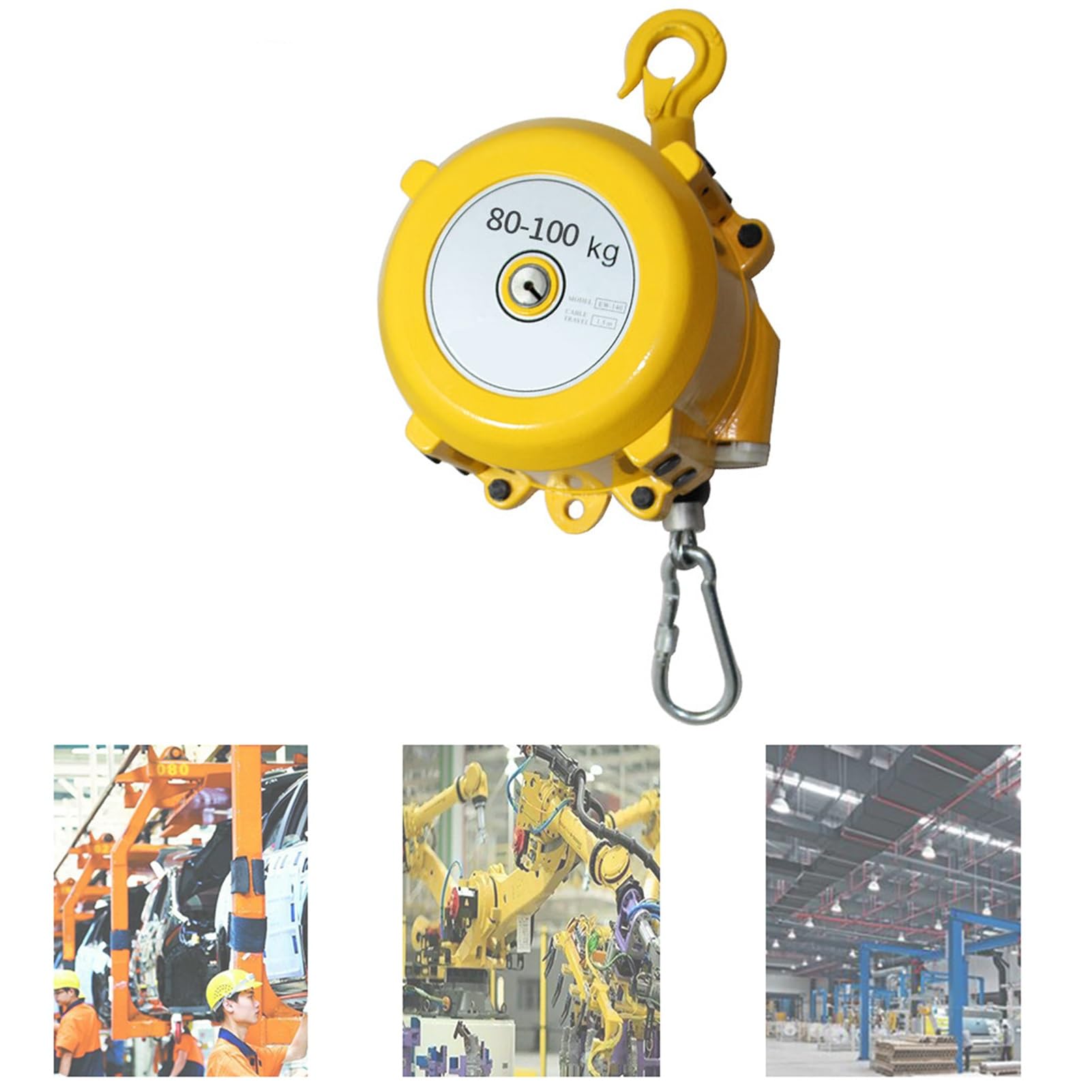 HYQOUKLR Telescopic Spring Balancer, Retractable Spring Balancer With 1.5m Wire Rope And Hook Multiple Load Capacities(80-100kg)