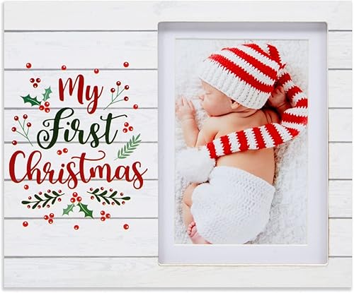 Miniatura 3 de Juvale My First Christmas - Marco de fotos para fotos de 4 x 6 y 5 x 7 pulgadas (9.8 x 7.8 pulgadas)