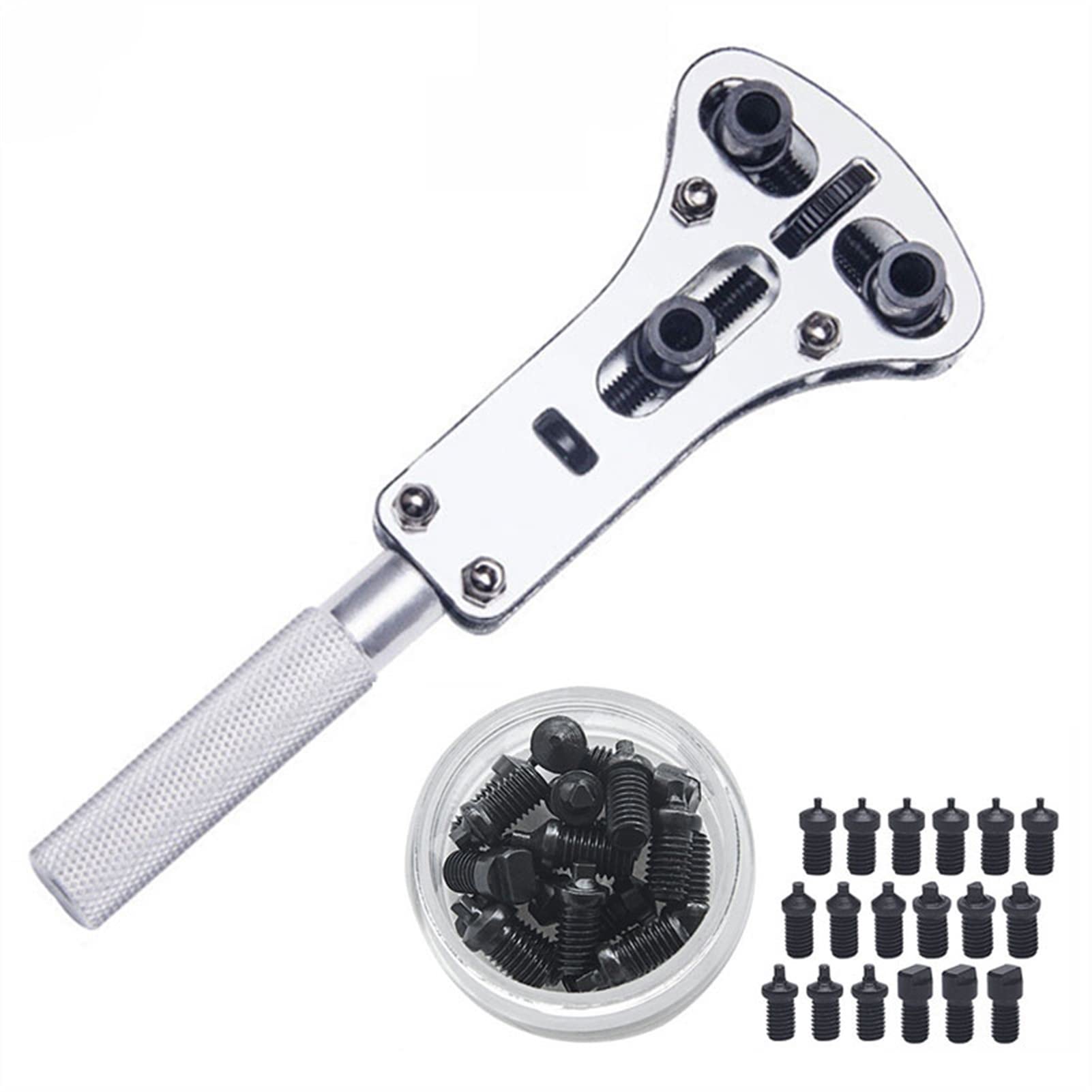Uhrenreparatur-Werkzeugsatz, Armbanduhrengehäuseöffner, Verstellbarer Schraubenschlüssel, Reparaturwerkzeug, Uhrengehäuseöffner, Schraubenschlüssel, Uhr