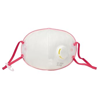FogPro Shield Reusable Respirator Mask Made in Korea High-Performance Particulate Filter, Anti-Fog Exhalation Valve, Adjustable Straps - KOSHA Certified - 10 Pack Pink