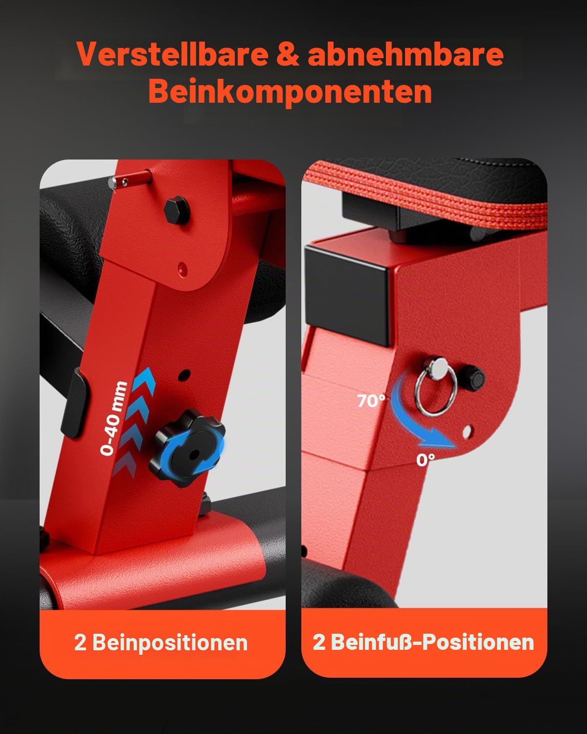 VEVOR Hantelbank Hantelbankpresse (544 kg belastbar) für Ganzkörpertraining, verstellbare Sit-up-Bank für Krafttraining im Heim-Fitnessstudio, Flachbank mit Schnellklapp- und Schnellverstellung