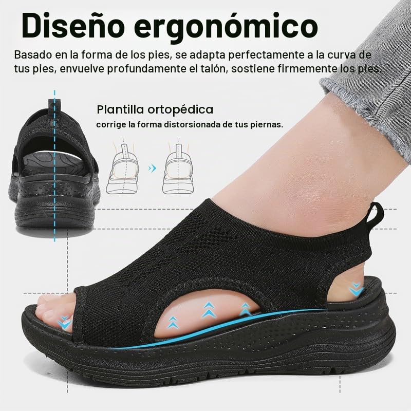 ziitop Sandalias Mujer Verano Comodas Sandalias Ortopedicas para Mujer Deportivas Sandalias de Caminar Punta Abierta Sandalias Trekking Zapatos Verano Planas Sandalias de Playa