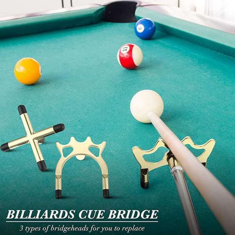 Retractable Billiards Pool Cue Stick Bridge with Replaceable Bridge Head Telescopic Bridge Stick Cross Support Rack - (Color: as Shown)