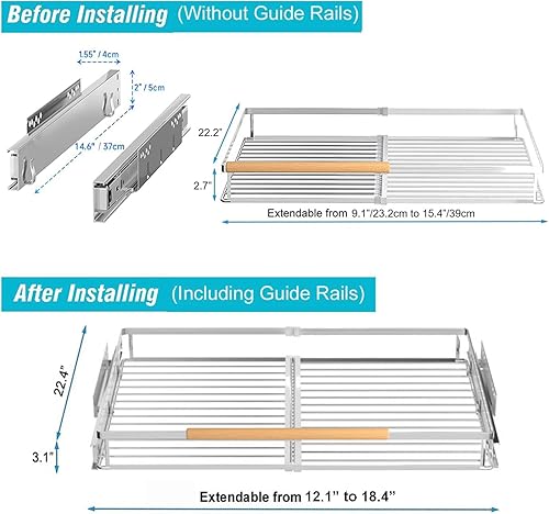 Miniatura 2 de iPEGTOP Organizador de estantes extraíbles para cajones y gabinetes, estantes de despensa deslizables extensibles, resistentes, para armarios de