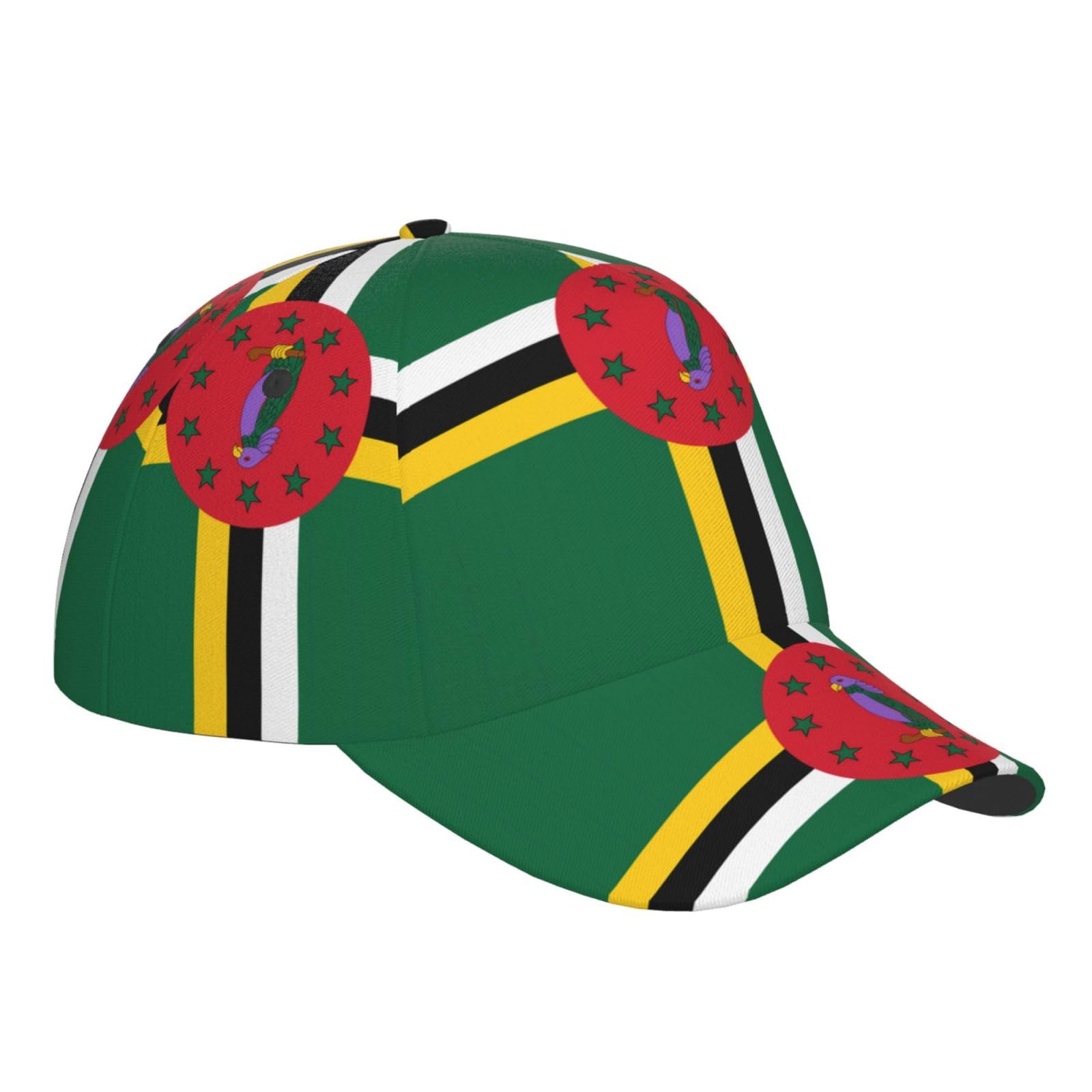 Qwvbn Unisex Black Flag Of The Commonwealth Of Dominica Fashionable Baseball Cap With Adjustable Design, Suitable For Running, Exercise, And Outdoor Sports.