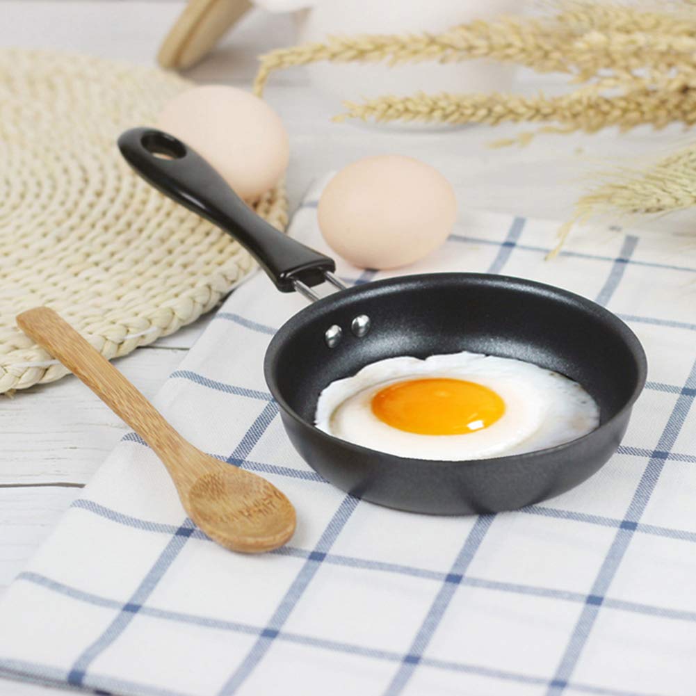 12CM Mini Non-stick frying pan omelet artifact flat-bottomed pure iron coated Pot Cookware