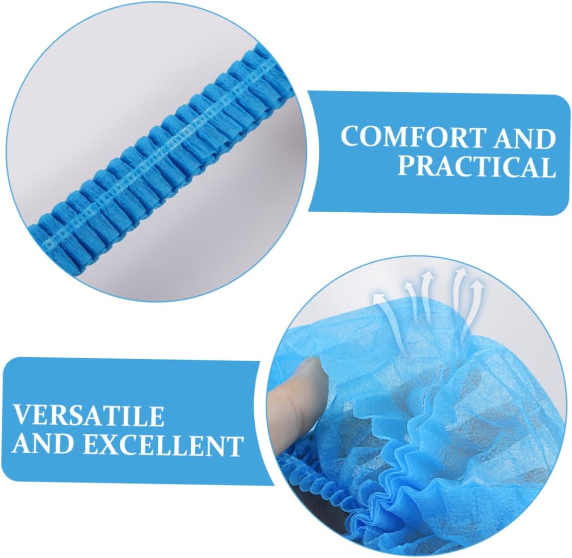Blue Disposable Non-woven Hair Nets 100pcs for Salons and Hospitals
