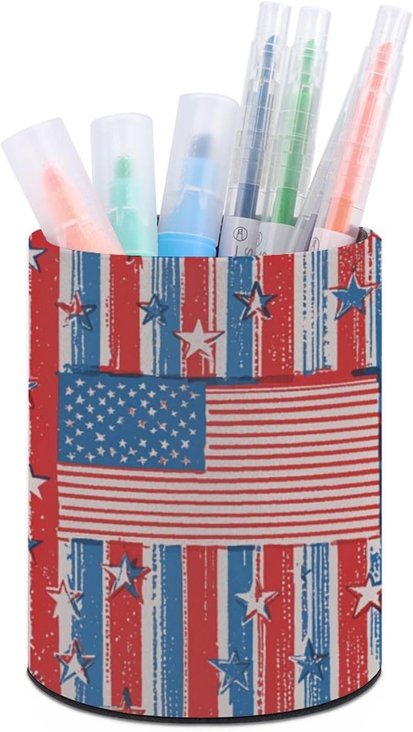 Independence Day Print Pen Holder Desk Organizer for Office Workspace