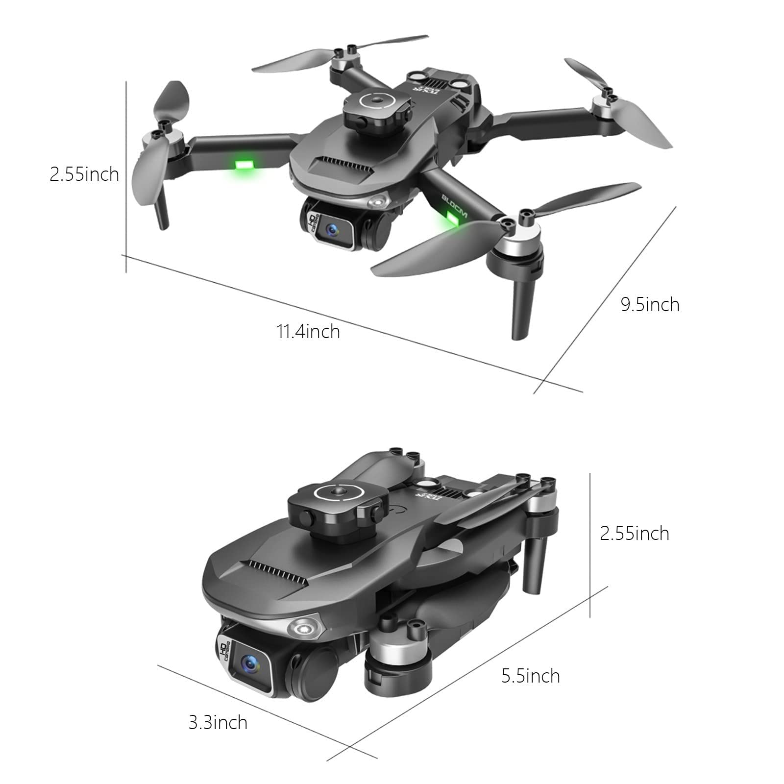 Mini dron dla dzieci z kamerą 1080P HD FPV zabawki zdalnie sterowane prezenty dla chłopców dziewcząt z silnikiem bezszczotkowym, trybem bezgłowym, lotem po ścieżce, przewrotami 3D,