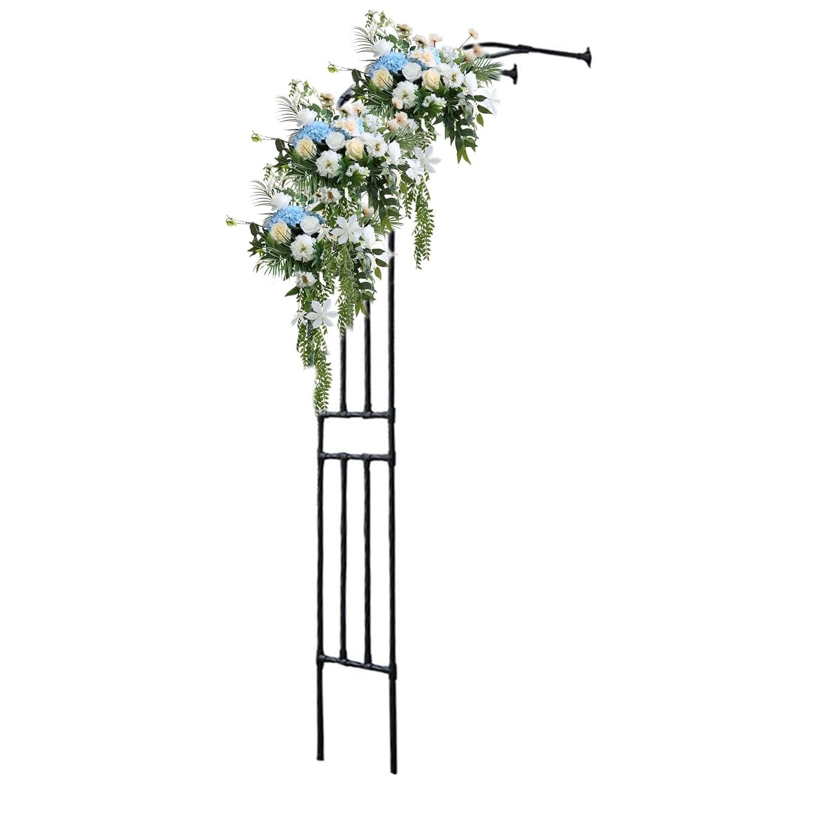 Kit de pérgola de arco de medio lado de pared para soporte de rosales y plantas de exterior