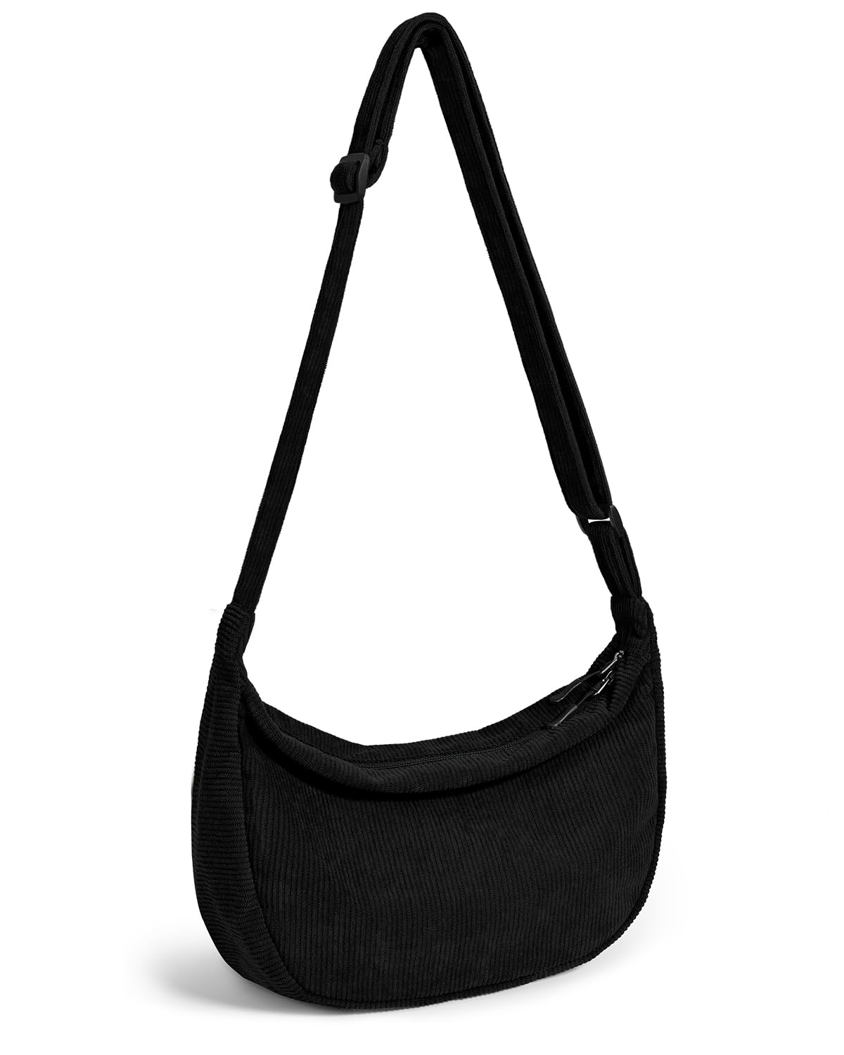 Crossbody Sling Bag for Women Men Trendy, Crescent Bag with Adjustable Strap, 2 Zippers Lightweight
