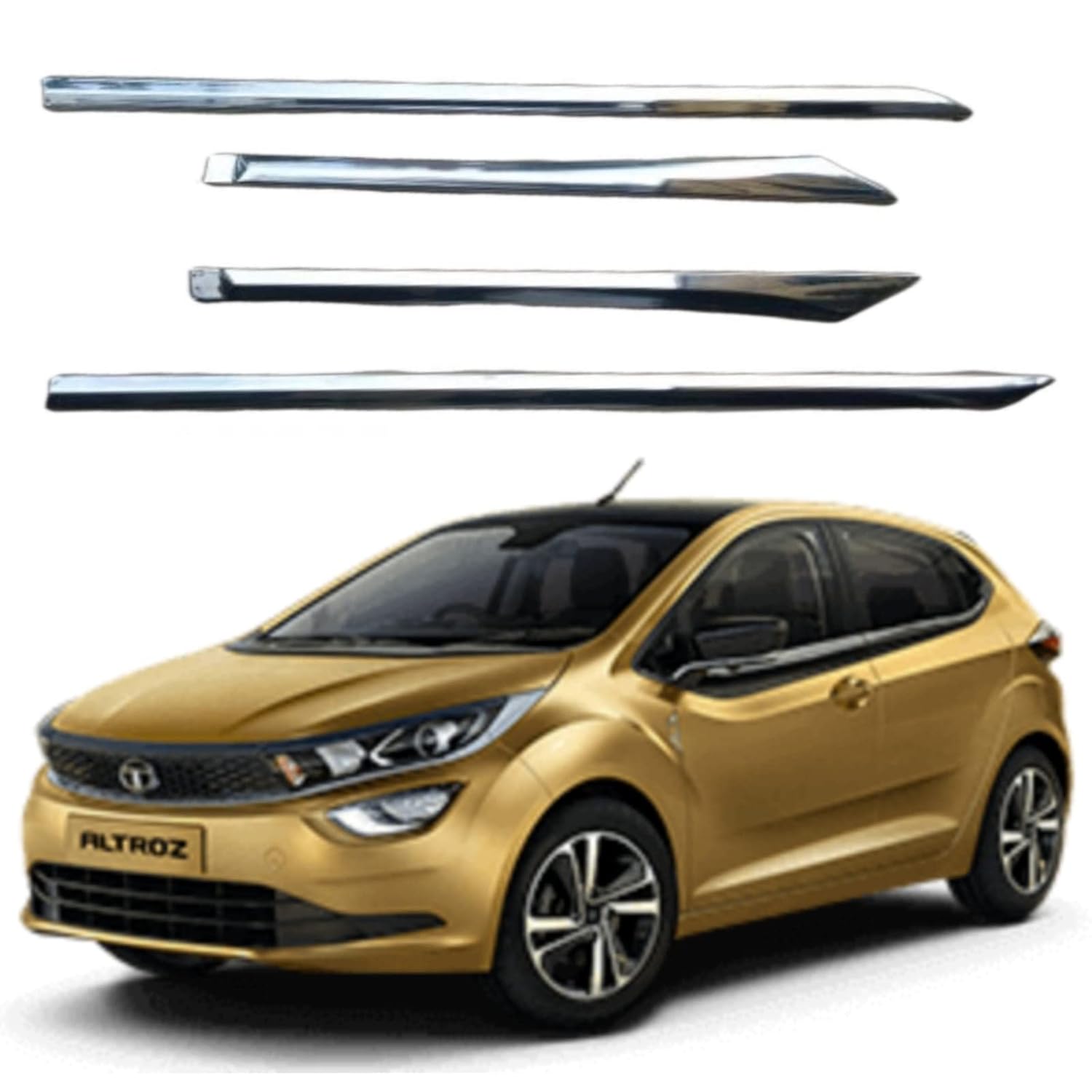 DS ENTERPRISE Full Chrome Side Beading Moulding with 3M Adhesive Tape