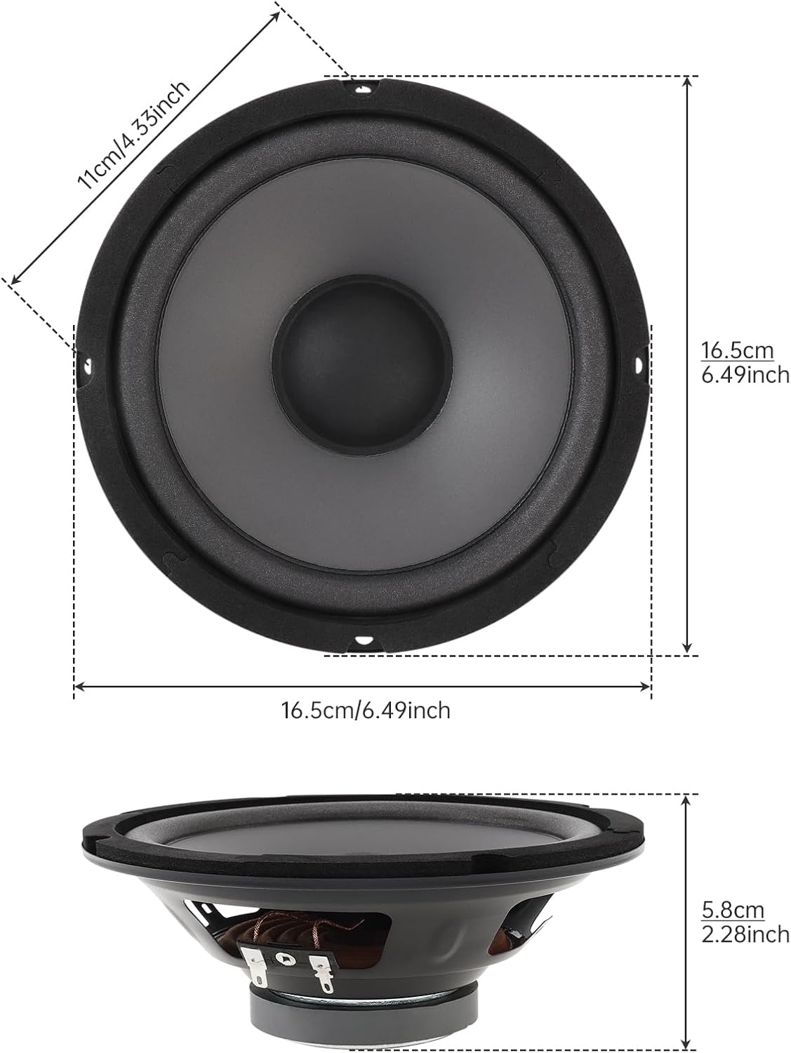Car Audio Loudspeakers, 2pcs 6.5 Inch 600W 2-Way Car HiFi Coaxial Speaker Vehicle Door Auto Audio Music Stereo Full Range Frequency Speakers