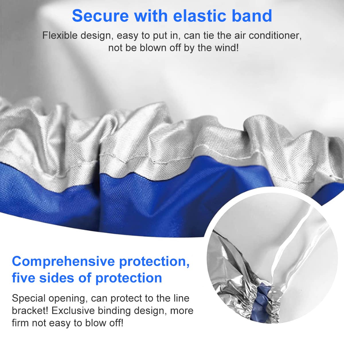 Housse De Climatisation Extérieure Anti-Poussière Anti-Neige 80x30x57cm - Protection Étanche Argentée