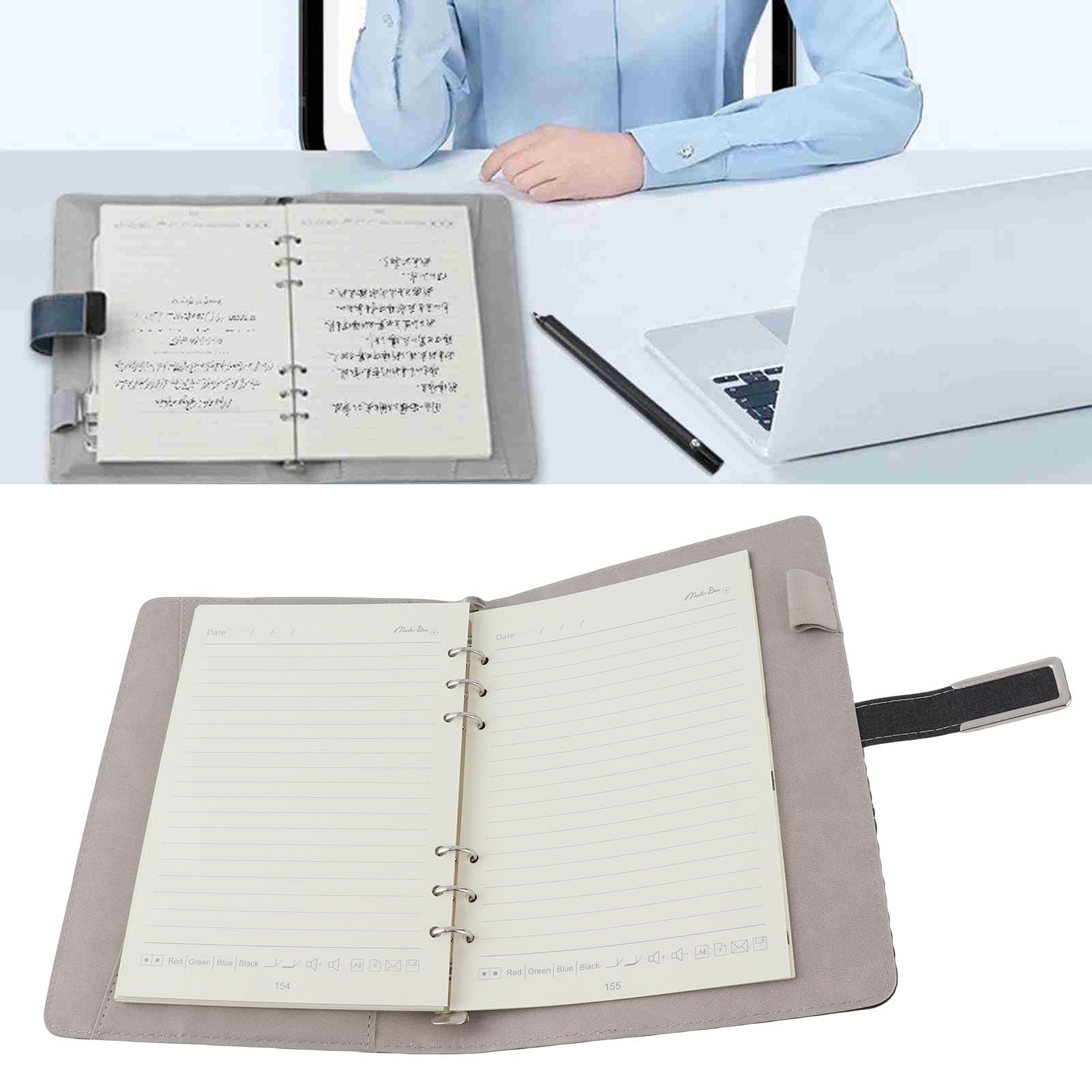 Fabater Smart-Pen-Notizbuch-Set, Bluetooth 5.0, Innovatives Digitales Notizbuch für Studenten und Kreative mit Echtzeit-Synchronisierung (Schwarzer Patchwork)