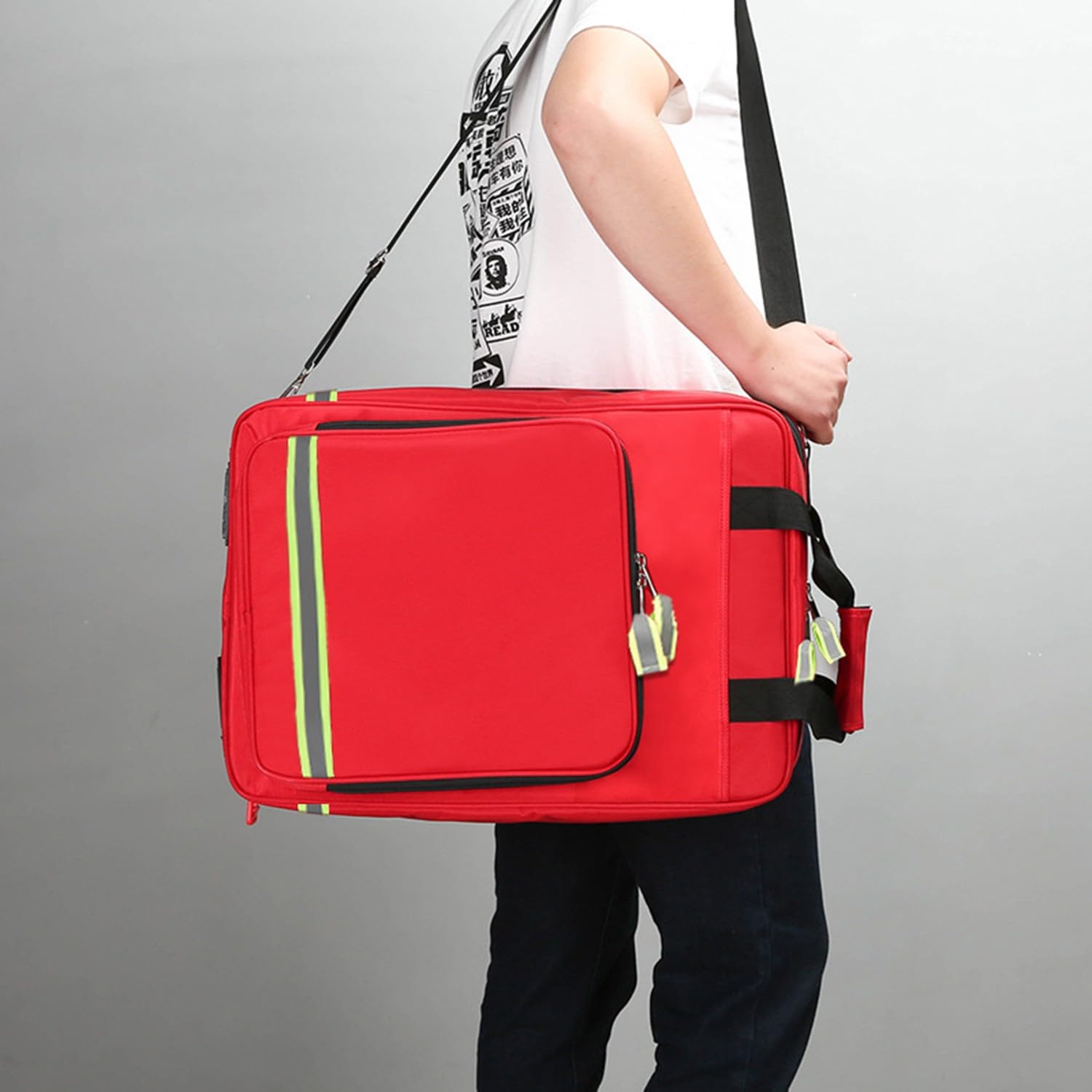 Zaino Emergenza A Rotelle con Carrello Staccabile, Zaino Infermiere Domiciliare, Borsa Medica Sportiva, Borsa Primeros Auxilios Vacia, Kit di Pronto Soccorso per Casa E Lavoro with Pull Rod
