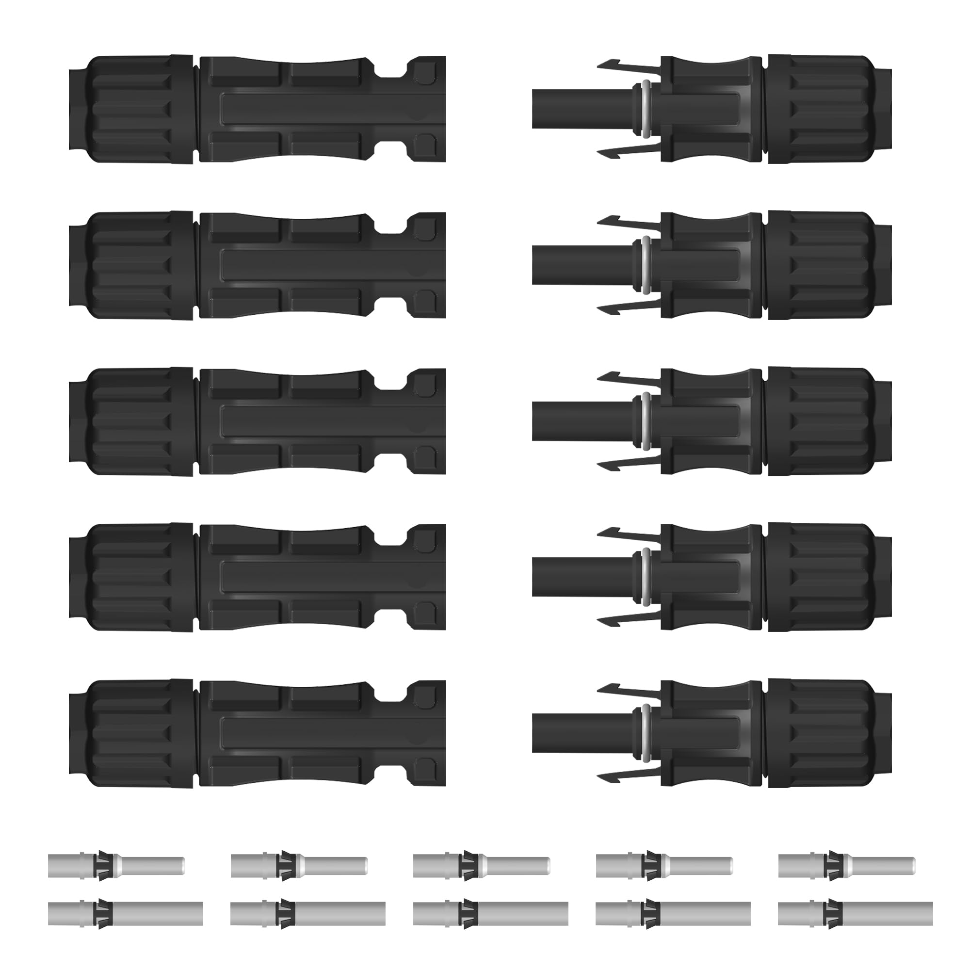 Conectores solares de 10 AWG para cable de panel fotovoltaico de 6 mm² en exteriores