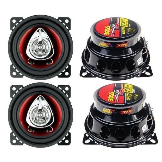 BOSS CH4220 4" 2-Way 400W Car Audio Coaxial Speakers Stereo Red 4 Ohm