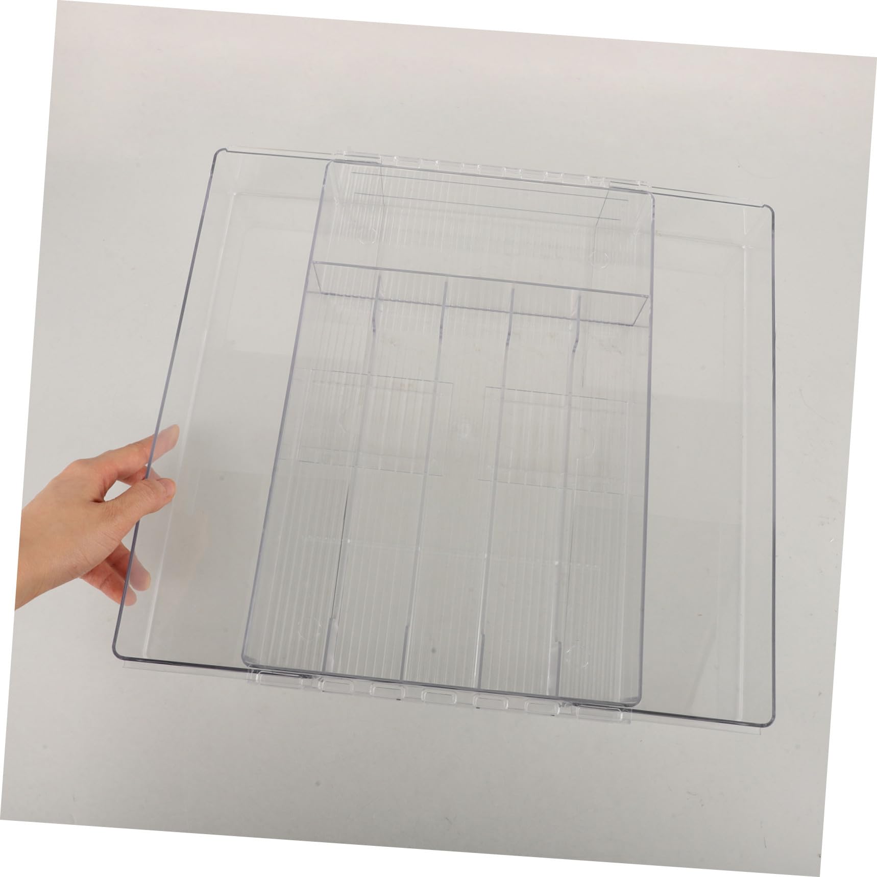 Schubladenorganizer aus Acryl mit Ausziehbarem Besteckkasten und Verstellbaren Fächern Kompakter Küchenorganizer für Bestecke und Utensilien in Küchenschublade
